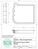 Miss Doughmestic Floral Crayon Stack Cookie Cutter