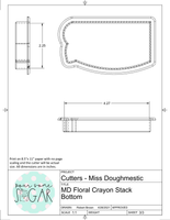 Miss Doughmestic Floral Crayon Stack Cookie Cutter