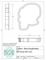 Miss Doughmestic Floral Girl Cookie Cutter