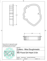 Miss Doughmestic Floral Girl Heart Cookie Cutter