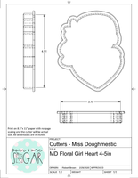 Miss Doughmestic Floral Girl Heart Cookie Cutter