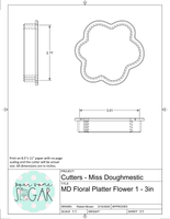 Miss Doughmestic Floral Platter Flower 1 Cookie Cutter