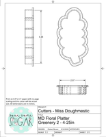 Miss Doughmestic Floral Platter Greenery 2 Cookie Cutter