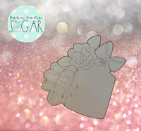 Miss Doughmestic Floral Tag with Bow Cookie Cutter