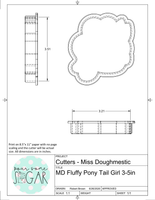 Miss Doughmestic Fluffy Pony Tail Girl Cookie Cutter