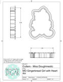 Miss Doughmestic Gingerbread Girl with Heart Cookie Cutter or Fondant Cutter