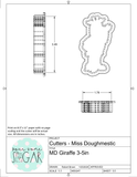 Miss Doughmestic Giraffe (SKINNY) Cookie Cutter