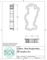 Miss Doughmestic Giraffe (SKINNY) Cookie Cutter