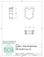 Miss Doughmestic Giraffe Face ("You Bet Giraffe") Cookie Cutter