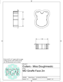 Miss Doughmestic Giraffe Face ("You Bet Giraffe") Cookie Cutter