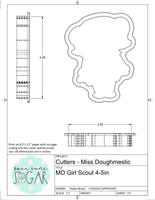 Miss Doughmestic Girl Scout Cookie Cutter or Fondant Cutter