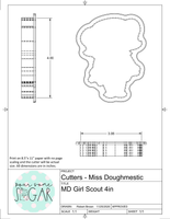 Miss Doughmestic Girl Scout Cookie Cutter or Fondant Cutter