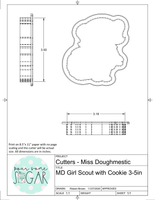 Miss Doughmestic Girl Scout with Cookie Cookie Cutter or Fondant Cutter