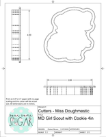 Miss Doughmestic Girl Scout with Cookie Cookie Cutter or Fondant Cutter