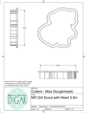 Miss Doughmestic Girl Scout with Heart Cookie Cutter or Fondant Cutter