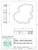 Miss Doughmestic Girl Scout with Heart Cookie Cutter or Fondant Cutter