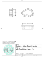 Miss Doughmestic Grad Cap Heart Cookie Cutter