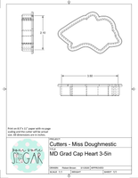 Miss Doughmestic Grad Cap Heart Cookie Cutter