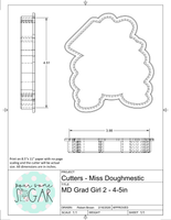 Miss Doughmestic Grad Girl 2 Cookie Cutter