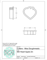 Miss Doughmestic Heart Apple Cookie Cutter