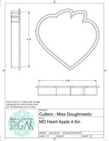 Miss Doughmestic Heart Apple Cookie Cutter