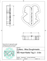 Miss Doughmestic Heart Rattle with Tag 2 Cookie Cutter