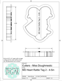 Miss Doughmestic Heart Rattle with Tag 2 Cookie Cutter