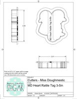 Miss Doughmestic Heart Rattle with Tag 1 Cookie Cutter