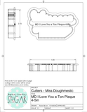 Miss Doughmestic SET "I Love You a Ton" Cookie Cutters or Fondant Cutters Cookie Cutter