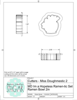 Miss Doughmestic I'm a Hopeless Ramen-Tic Set Cookie Cutters/Fondant Cutters or STL Downloads