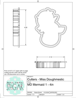 Miss Doughmestic Mermaid 1 Cookie Cutter