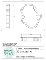 Miss Doughmestic Mermaid 2 Cookie Cutter