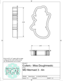 Miss Doughmestic Mermaid 3 Cookie Cutter