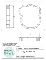 Miss Doughmestic Messy Bun Cookie Cutter