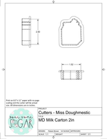 Miss Doughmestic Milk Carton With or Without Heart Cutout Cookie Cutter