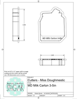 Miss Doughmestic Milk Carton With or Without Heart Cutout Cookie Cutter