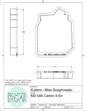 Miss Doughmestic Milk Carton With or Without Heart Cutout Cookie Cutter