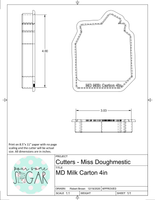 Miss Doughmestic Milk Carton With or Without Heart Cutout Cookie Cutter