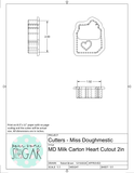 Miss Doughmestic Milk Carton With or Without Heart Cutout Cookie Cutter