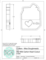 Miss Doughmestic Milk Carton With or Without Heart Cutout Cookie Cutter