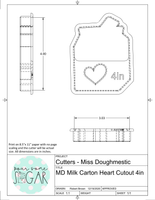 Miss Doughmestic Milk Carton With or Without Heart Cutout Cookie Cutter