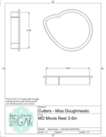 Miss Doughmestic Movie Reel Cookie Cutter or Fondant Cutter