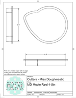 Miss Doughmestic Movie Reel Cookie Cutter or Fondant Cutter