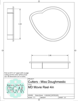 Miss Doughmestic Movie Reel Cookie Cutter or Fondant Cutter