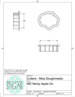 Miss Doughmestic Nerdy Apple Cookie Cutter