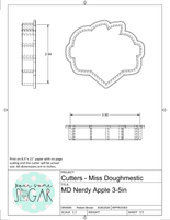 Miss Doughmestic Nerdy Heart Apple Cookie Cutter/Fondant Cutter or STL Download