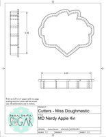 Miss Doughmestic Nerdy Heart Apple Cookie Cutter/Fondant Cutter or STL Download