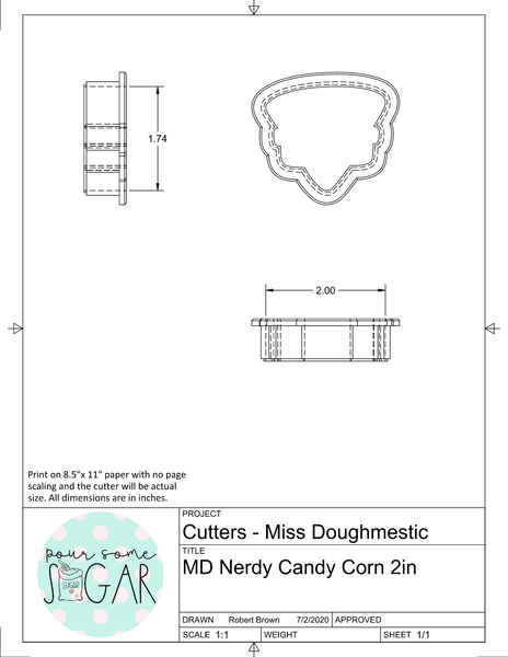 Miss Doughmestic Nerdy Candy Corn Cookie Cutter