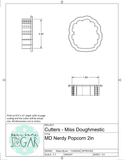 Miss Doughmestic Nerdy Popcorn Cookie Cutter or Fondant Cutter