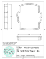 Miss Doughmestic Nerdy Ruler-Paper Cookie Cutter